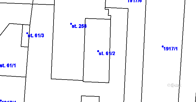 Parcela st. 61/2 v KÚ Kobylá nad Vidnavkou, Katastrální mapa