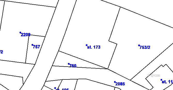 Parcela st. 173 v KÚ Kobylá nad Vidnavkou, Katastrální mapa