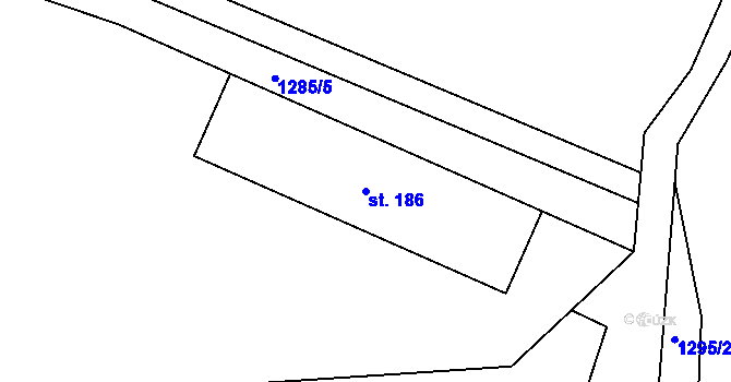 Parcela st. 186 v KÚ Kobylá nad Vidnavkou, Katastrální mapa
