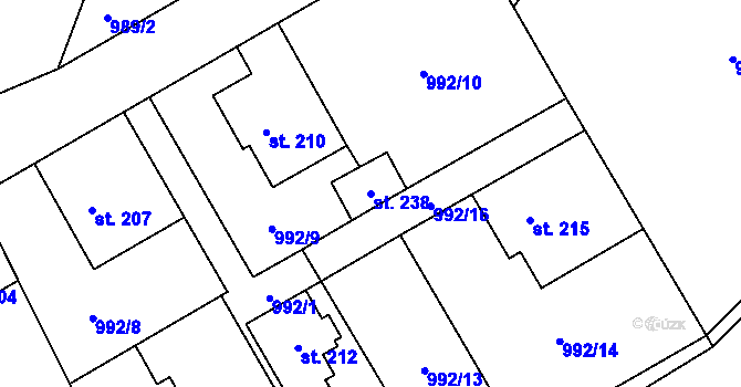 Parcela st. 238 v KÚ Kobylá nad Vidnavkou, Katastrální mapa
