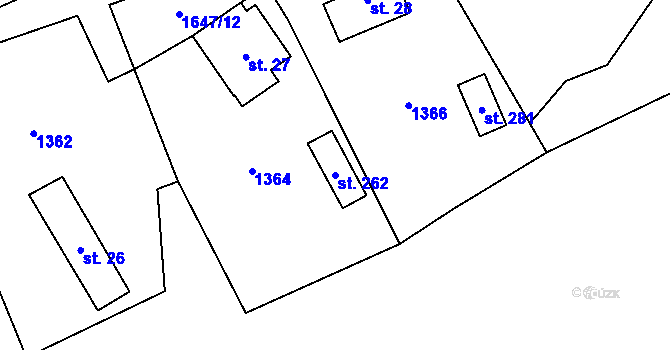 Parcela st. 262 v KÚ Kobylá nad Vidnavkou, Katastrální mapa