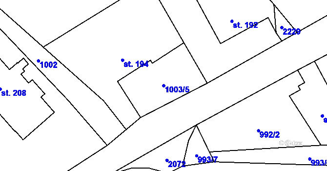 Parcela st. 1003/5 v KÚ Kobylá nad Vidnavkou, Katastrální mapa