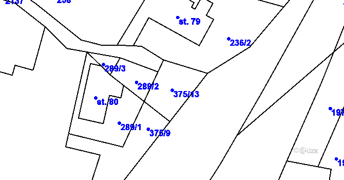 Parcela st. 375/13 v KÚ Kobylá nad Vidnavkou, Katastrální mapa