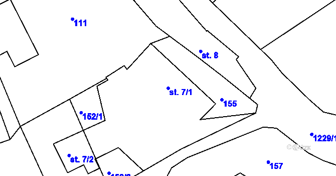 Parcela st. 7/1 v KÚ Kobylí, Katastrální mapa