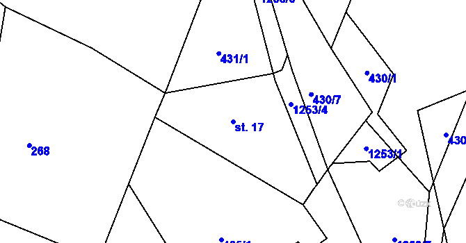 Parcela st. 17 v KÚ Kobylí, Katastrální mapa