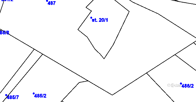 Parcela st. 20/3 v KÚ Kobylí, Katastrální mapa