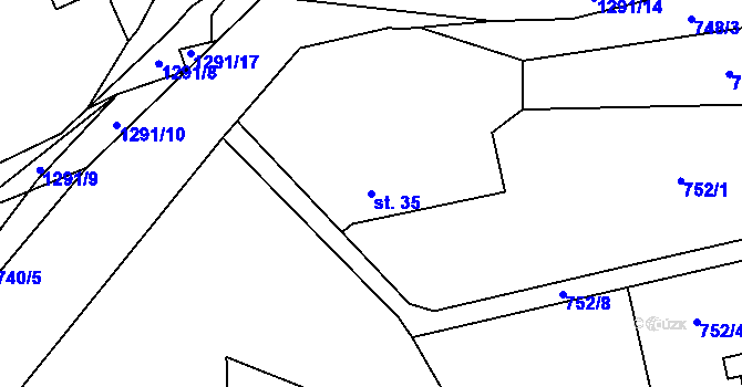 Parcela st. 35 v KÚ Kobylí, Katastrální mapa