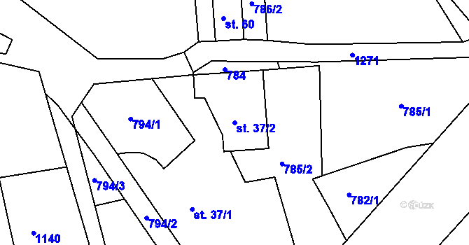 Parcela st. 37/2 v KÚ Kobylí, Katastrální mapa