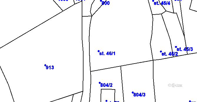Parcela st. 46/1 v KÚ Kobylí, Katastrální mapa