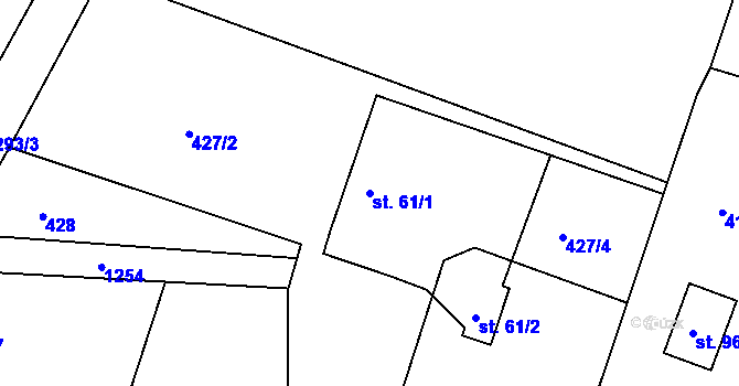 Parcela st. 61/1 v KÚ Kobylí, Katastrální mapa