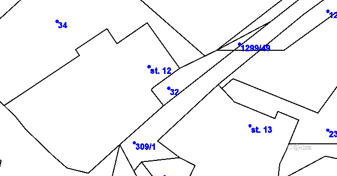 Parcela st. 32 v KÚ Kobylí, Katastrální mapa