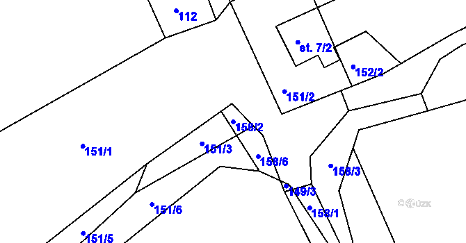 Parcela st. 158/2 v KÚ Kobylí, Katastrální mapa