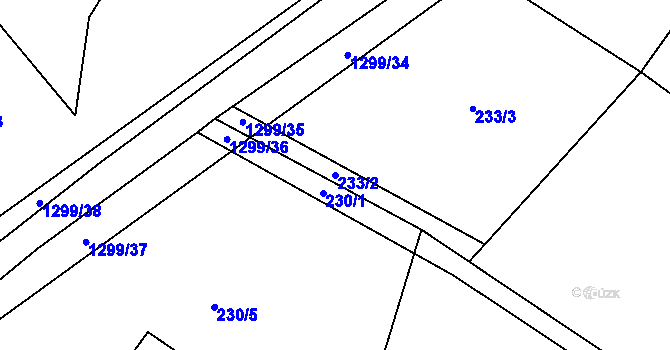 Parcela st. 233/2 v KÚ Kobylí, Katastrální mapa