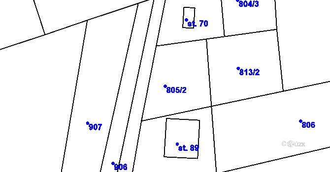 Parcela st. 805/2 v KÚ Kobylí, Katastrální mapa