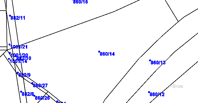 Parcela st. 860/14 v KÚ Kobylí, Katastrální mapa
