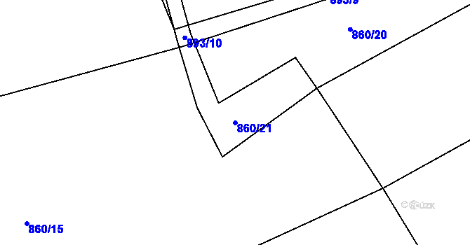 Parcela st. 860/21 v KÚ Kobylí, Katastrální mapa