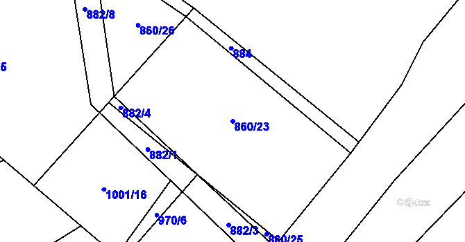 Parcela st. 860/23 v KÚ Kobylí, Katastrální mapa