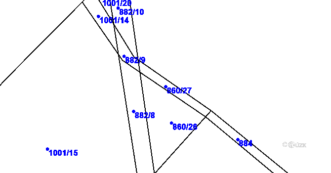 Parcela st. 860/27 v KÚ Kobylí, Katastrální mapa