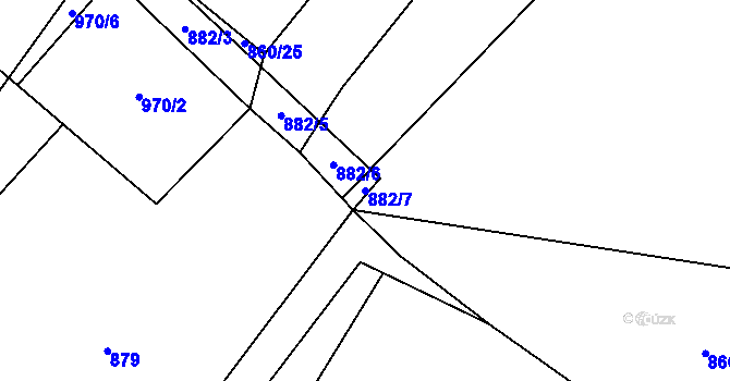 Parcela st. 882/7 v KÚ Kobylí, Katastrální mapa