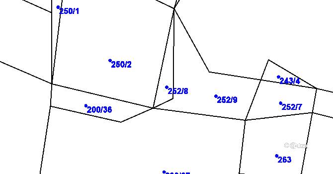 Parcela st. 252/8 v KÚ Kobylí, Katastrální mapa