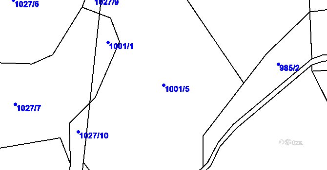Parcela st. 1001/5 v KÚ Kobylí, Katastrální mapa