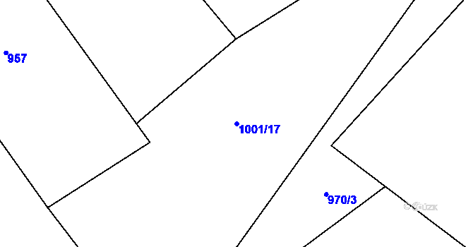 Parcela st. 1001/17 v KÚ Kobylí, Katastrální mapa