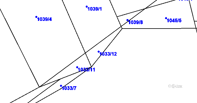 Parcela st. 1033/12 v KÚ Kobylí, Katastrální mapa