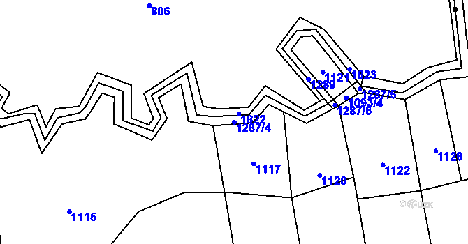 Parcela st. 1287/4 v KÚ Kobylí, Katastrální mapa