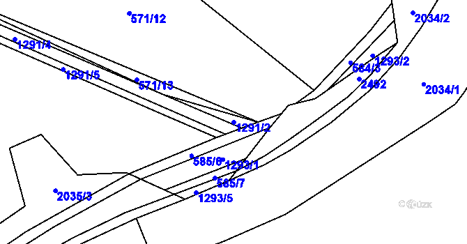 Parcela st. 1291/2 v KÚ Kobylí, Katastrální mapa