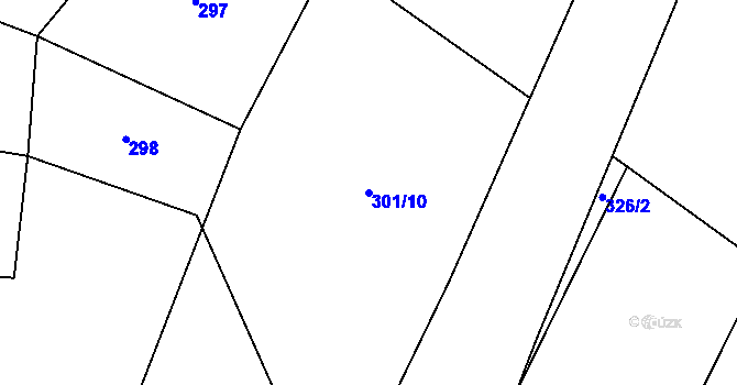 Parcela st. 301/10 v KÚ Kobylí, Katastrální mapa