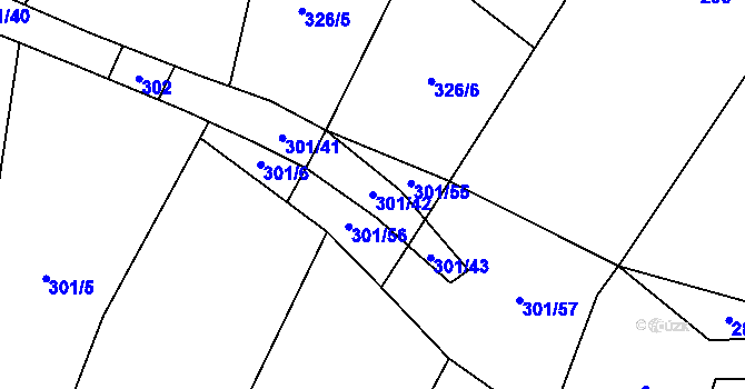 Parcela st. 301/42 v KÚ Kobylí, Katastrální mapa