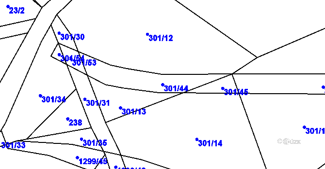 Parcela st. 301/44 v KÚ Kobylí, Katastrální mapa