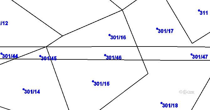 Parcela st. 301/46 v KÚ Kobylí, Katastrální mapa