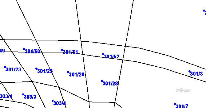 Parcela st. 301/52 v KÚ Kobylí, Katastrální mapa