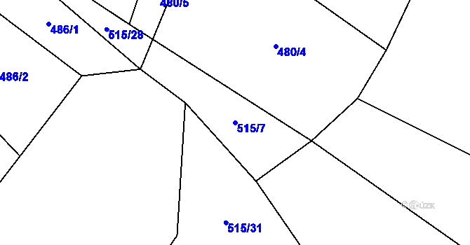 Parcela st. 515/7 v KÚ Kobylí, Katastrální mapa