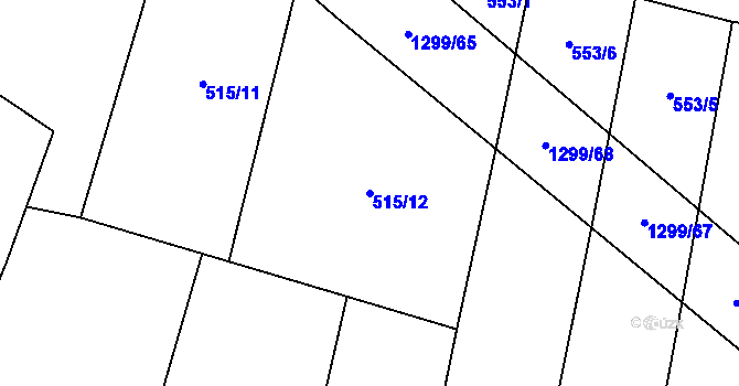 Parcela st. 515/12 v KÚ Kobylí, Katastrální mapa