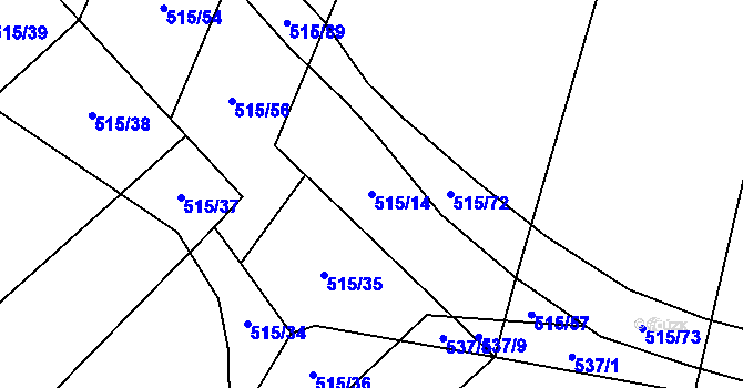 Parcela st. 515/14 v KÚ Kobylí, Katastrální mapa