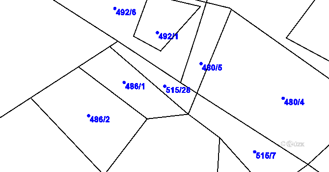 Parcela st. 515/28 v KÚ Kobylí, Katastrální mapa