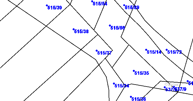 Parcela st. 515/37 v KÚ Kobylí, Katastrální mapa