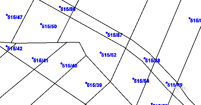 Parcela st. 515/52 v KÚ Kobylí, Katastrální mapa