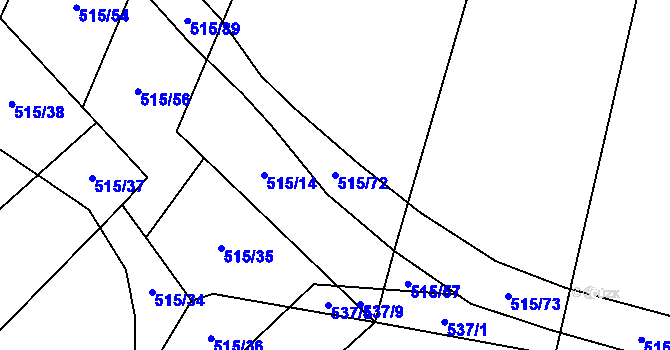 Parcela st. 515/72 v KÚ Kobylí, Katastrální mapa