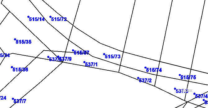 Parcela st. 515/73 v KÚ Kobylí, Katastrální mapa