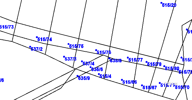 Parcela st. 515/76 v KÚ Kobylí, Katastrální mapa