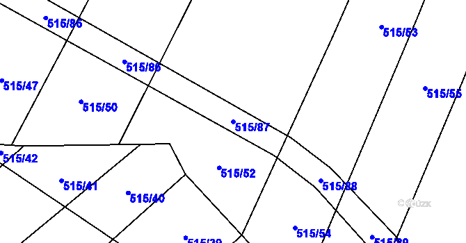 Parcela st. 515/87 v KÚ Kobylí, Katastrální mapa