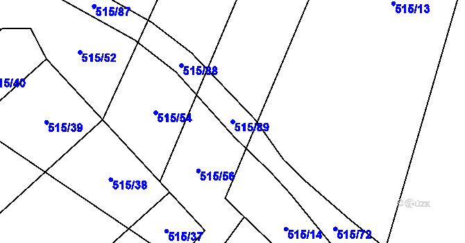 Parcela st. 515/89 v KÚ Kobylí, Katastrální mapa