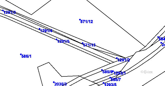 Parcela st. 571/13 v KÚ Kobylí, Katastrální mapa