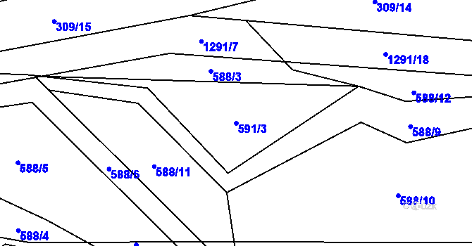 Parcela st. 591/3 v KÚ Kobylí, Katastrální mapa