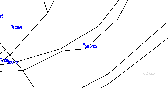 Parcela st. 593/22 v KÚ Kobylí, Katastrální mapa