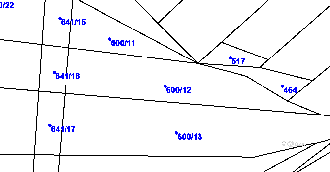 Parcela st. 600/12 v KÚ Kobylí, Katastrální mapa
