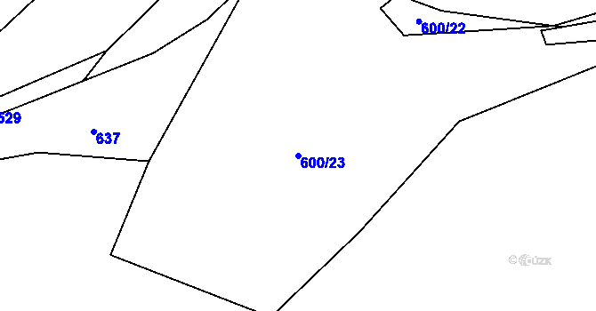 Parcela st. 600/23 v KÚ Kobylí, Katastrální mapa